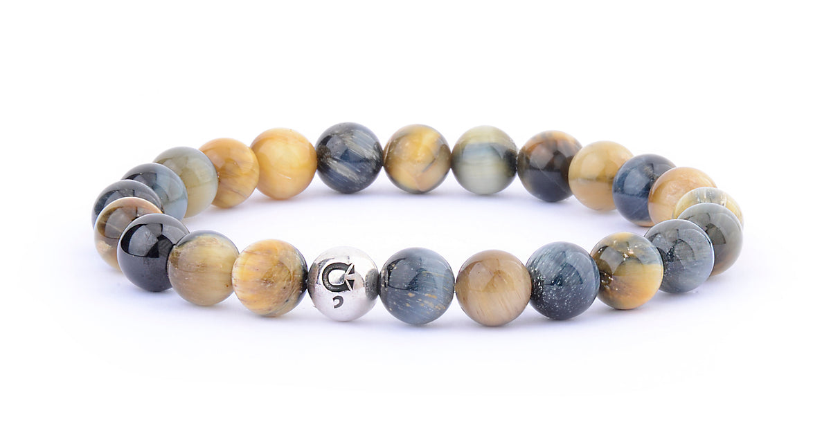 ARMBAND FALCON EYE 8MM BEADS