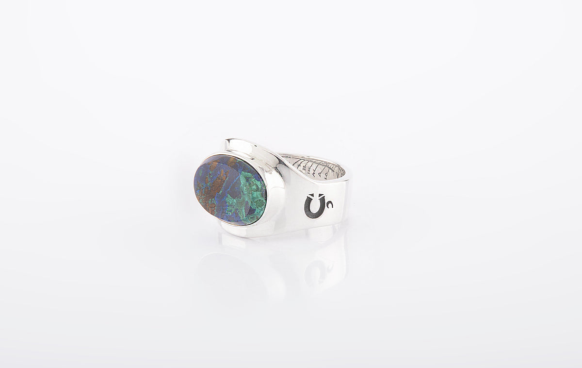 RING AZURITE OVAL