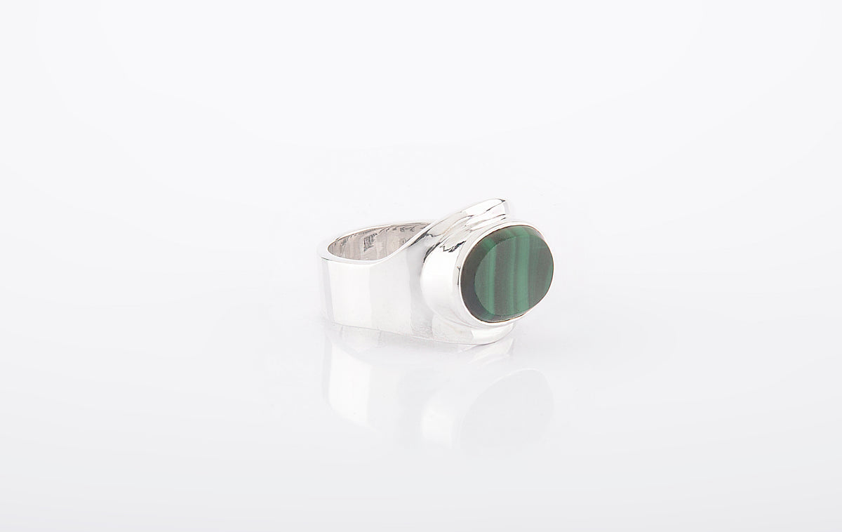 RING MALACHITE OVAL