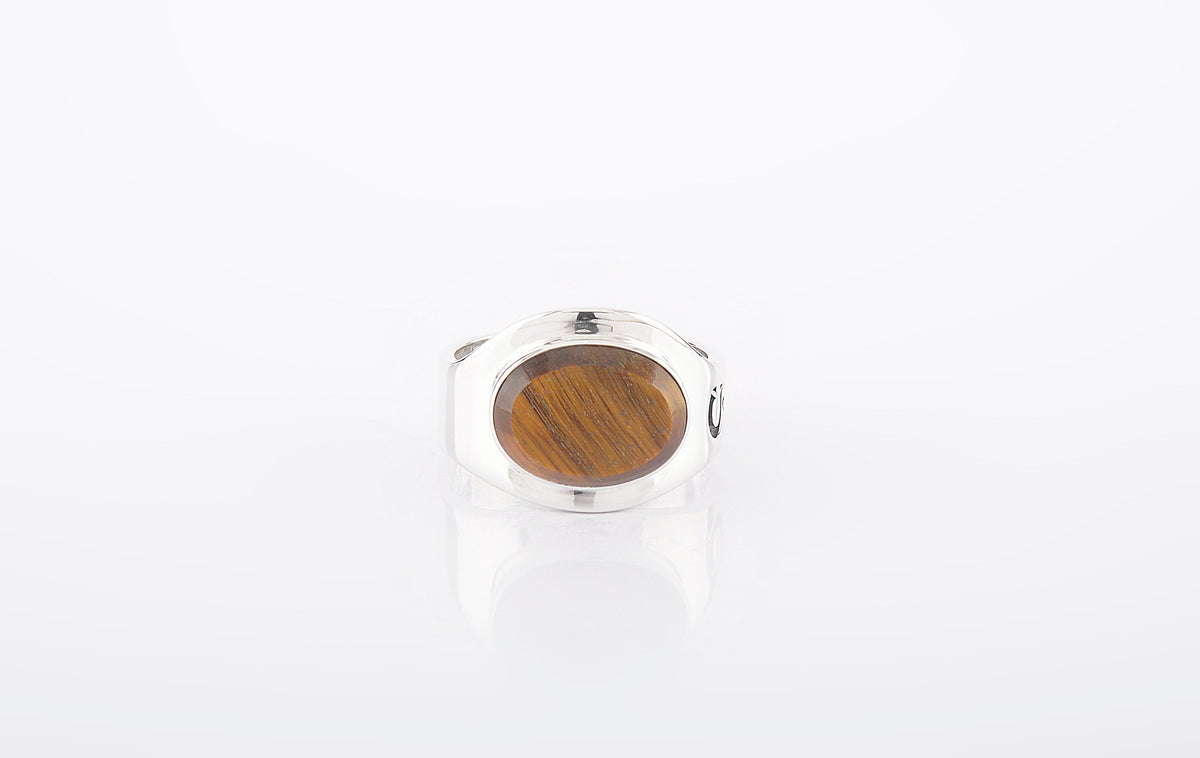 RING TIGER EYE OVAL