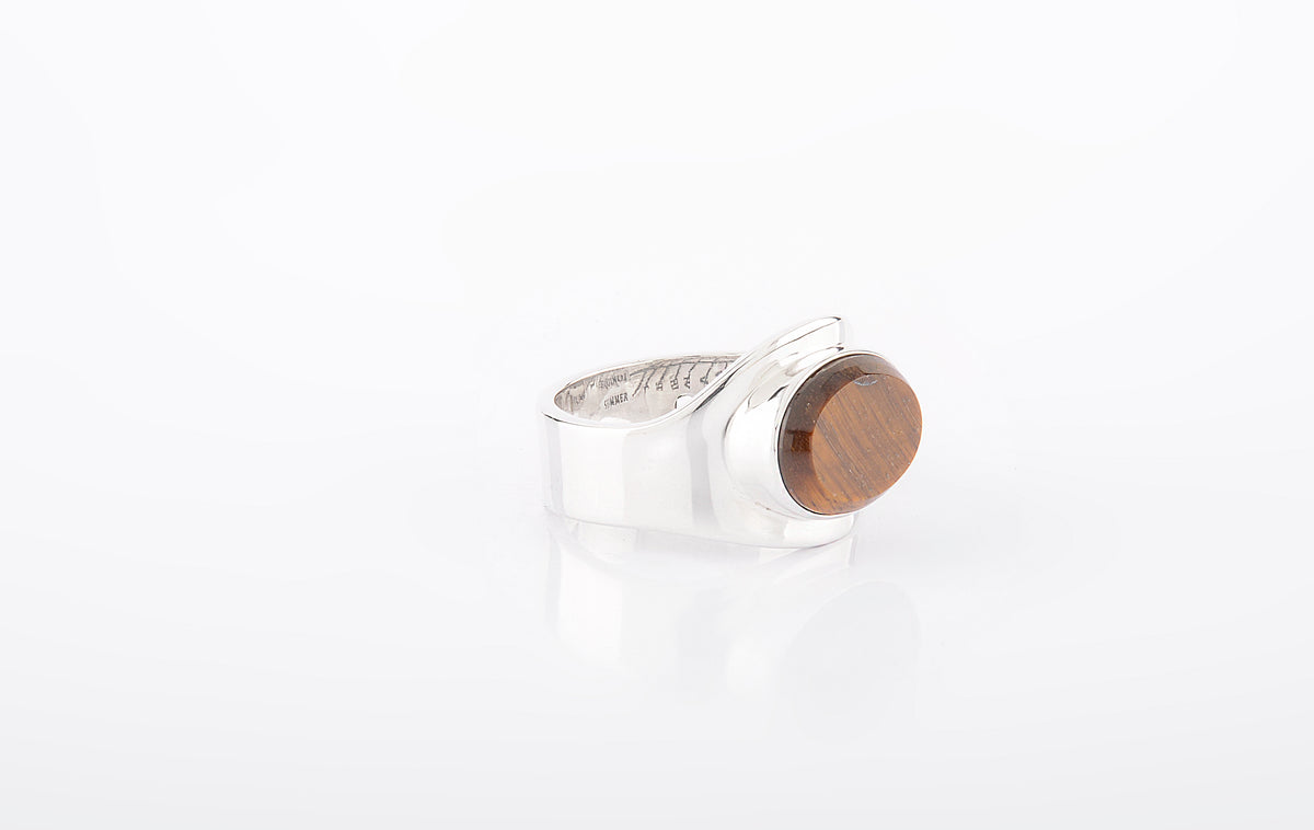RING TIGER EYE OVAL