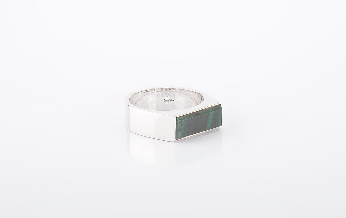RING MALACHITE RECTANGLE