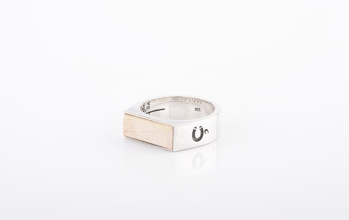 RING PETRIFIED WOOD RECTANGLE