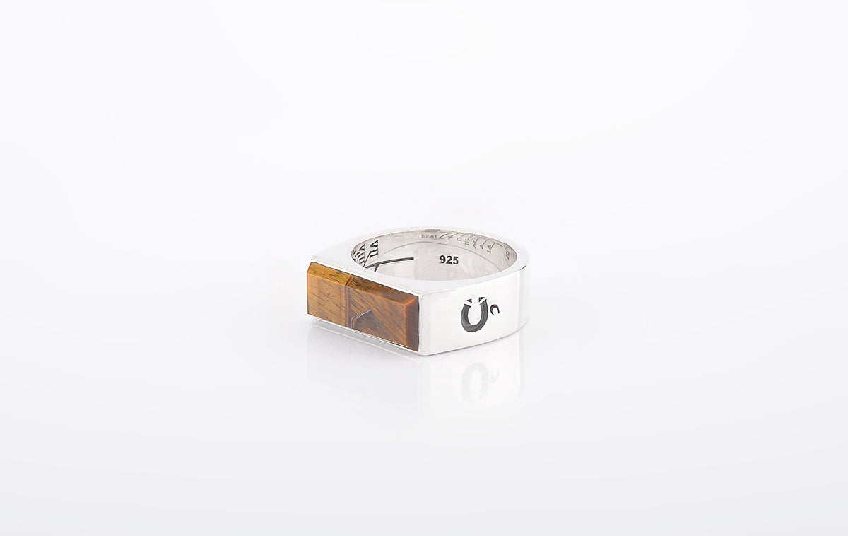RING TIGER EYE RECTANGLE