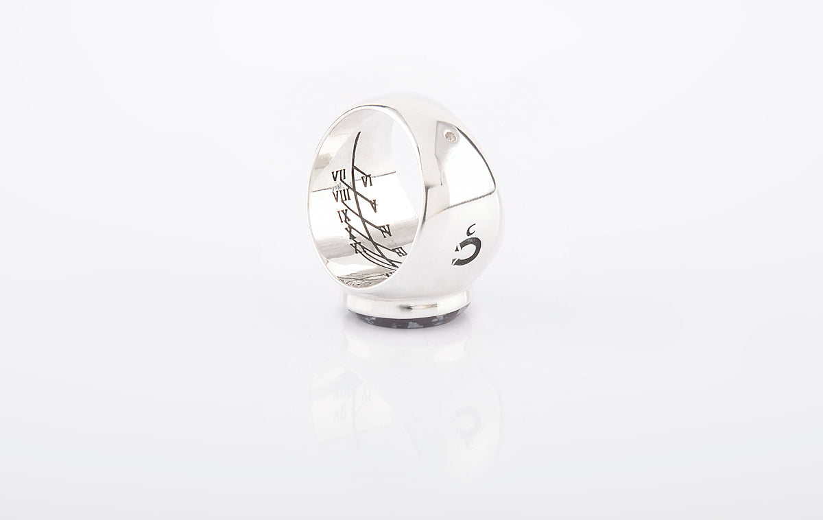 RING SNOWFLAKE OBSIDIAN ROUND