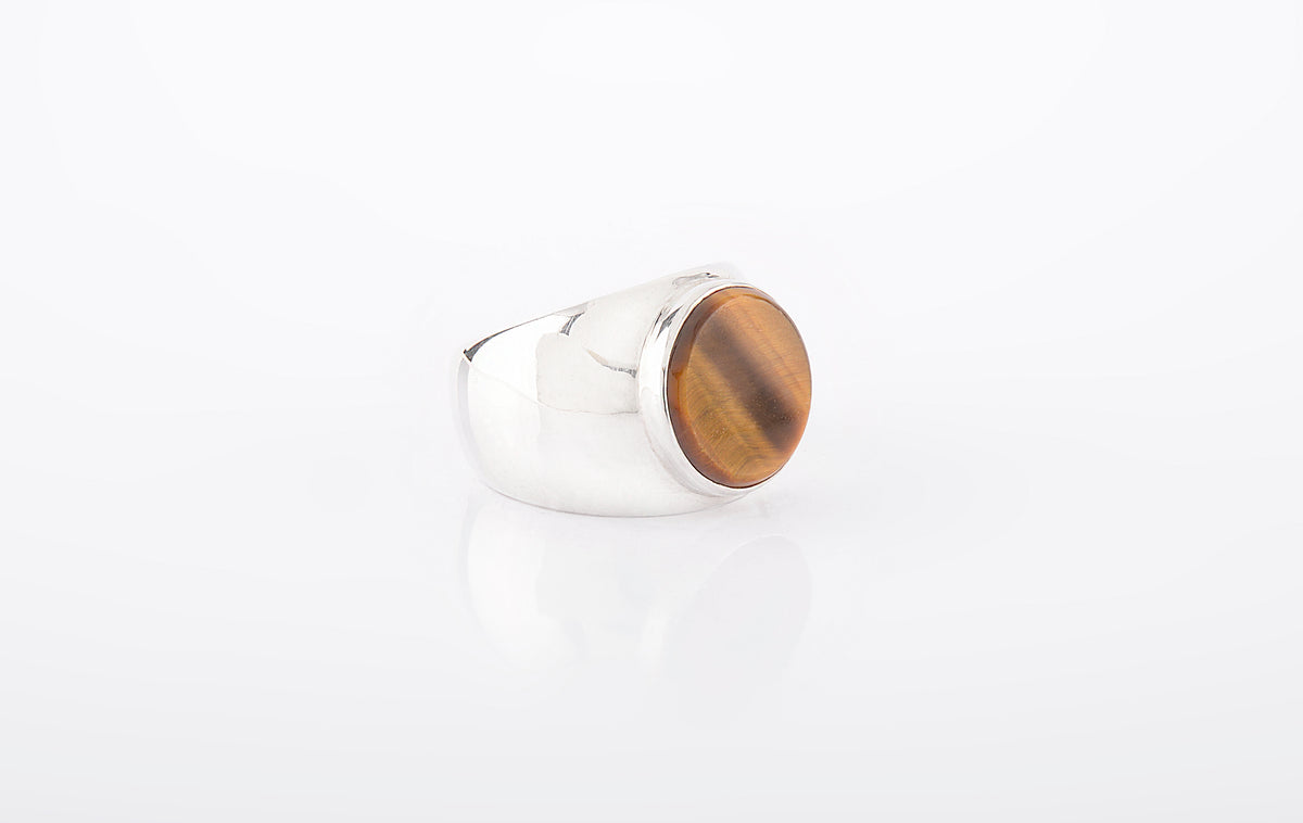 RING TIGER EYE ROUND