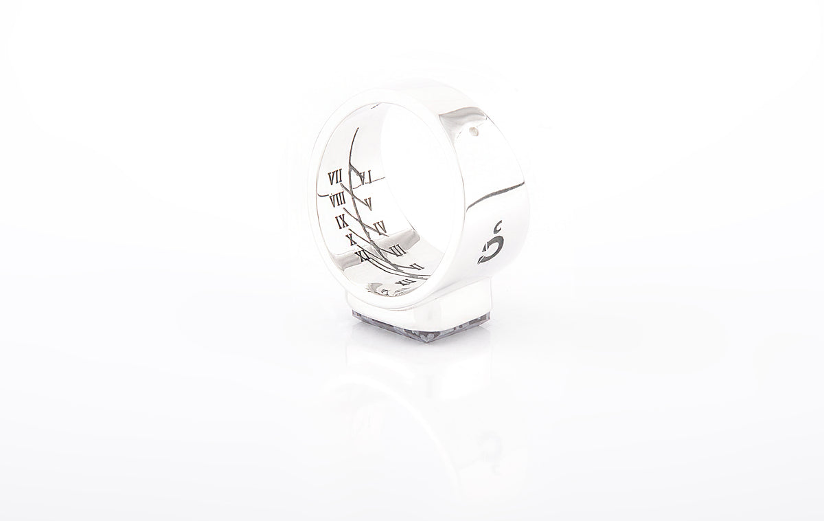 RING SNOWFLAKE OBSIDIAN SQUARE