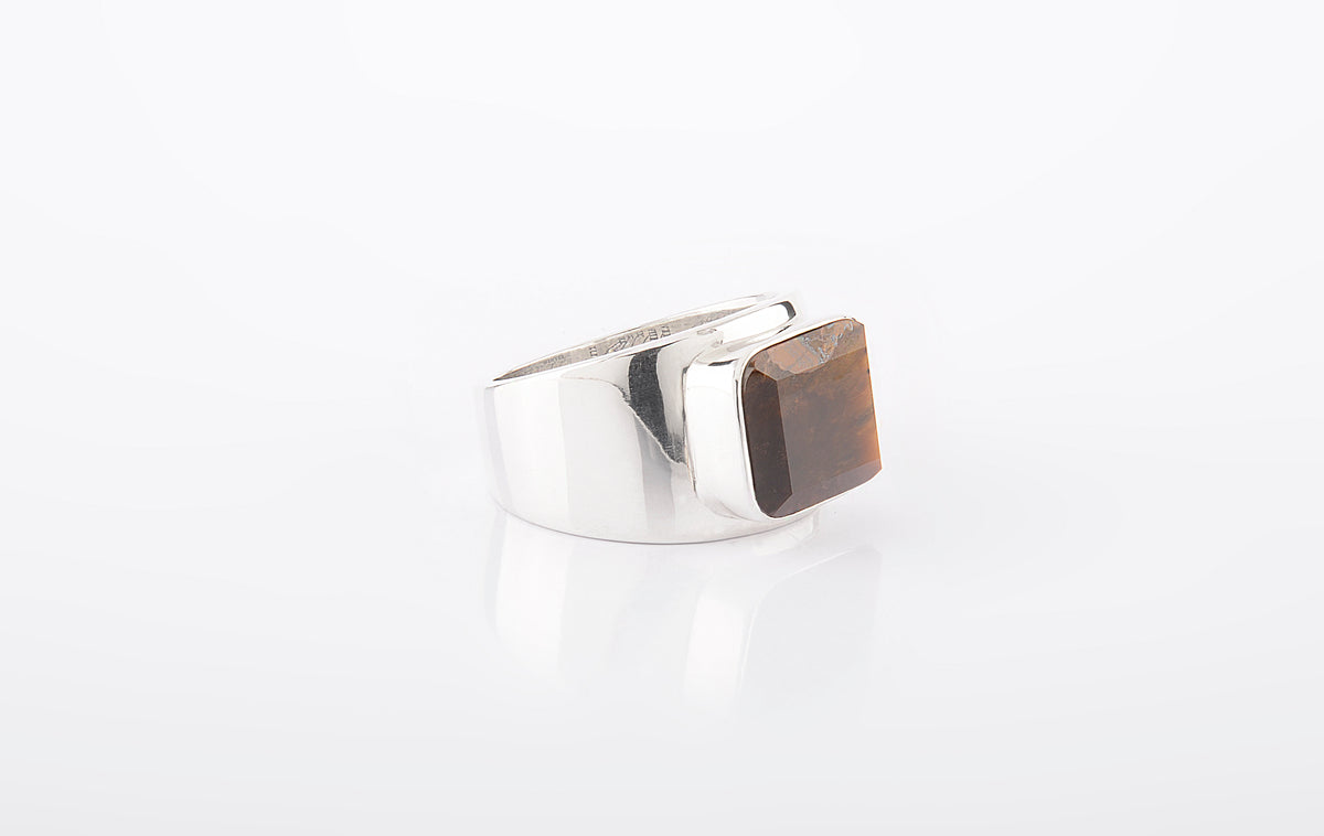 RING TIGER EYE SQUARE