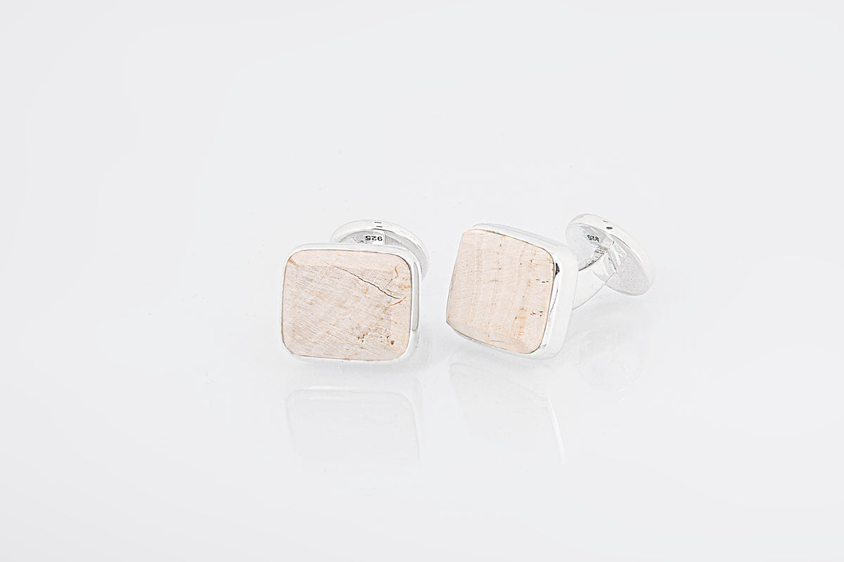 CUFFLINKS PETRIFIED WOOD